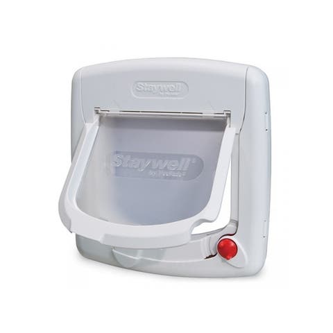 Staywell Deluxe Manual 4-Way Locking Cat Flap - White - 300EF