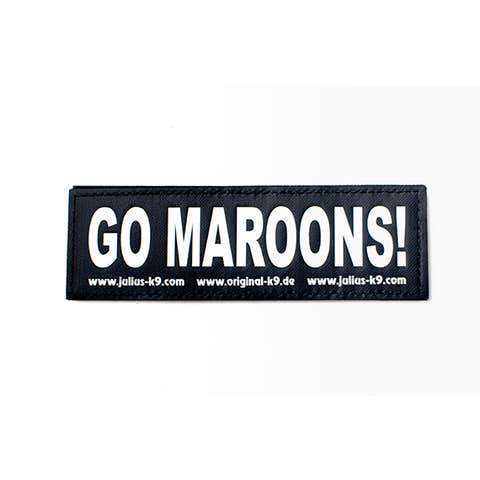 'GO MAROONS!' - Glow-in-the-Dark Label for JK9 Powerharness - Large