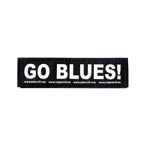 'GO BLUES!' - Glow-in-the-Dark Label for JK9 Powerharness - Small